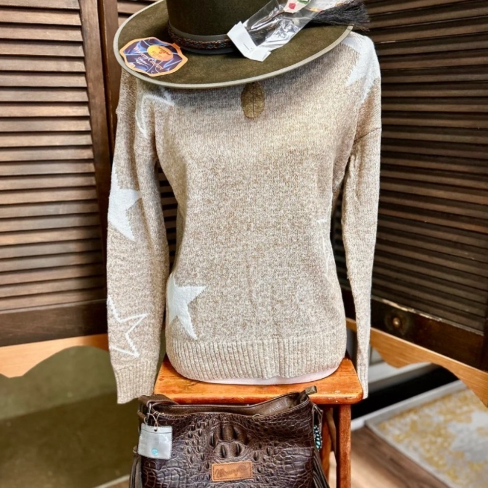 Star Pattern Sweater Crew Neck XL - Picture 3 of 3